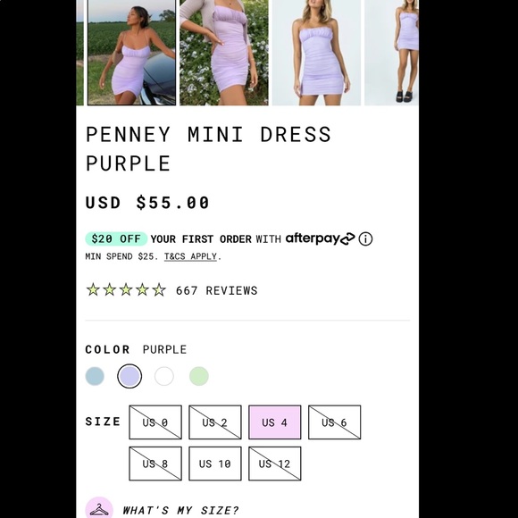 NWOT PENNEY MINI DRESS PURPLE Princess Polly - Picture 9 of 16